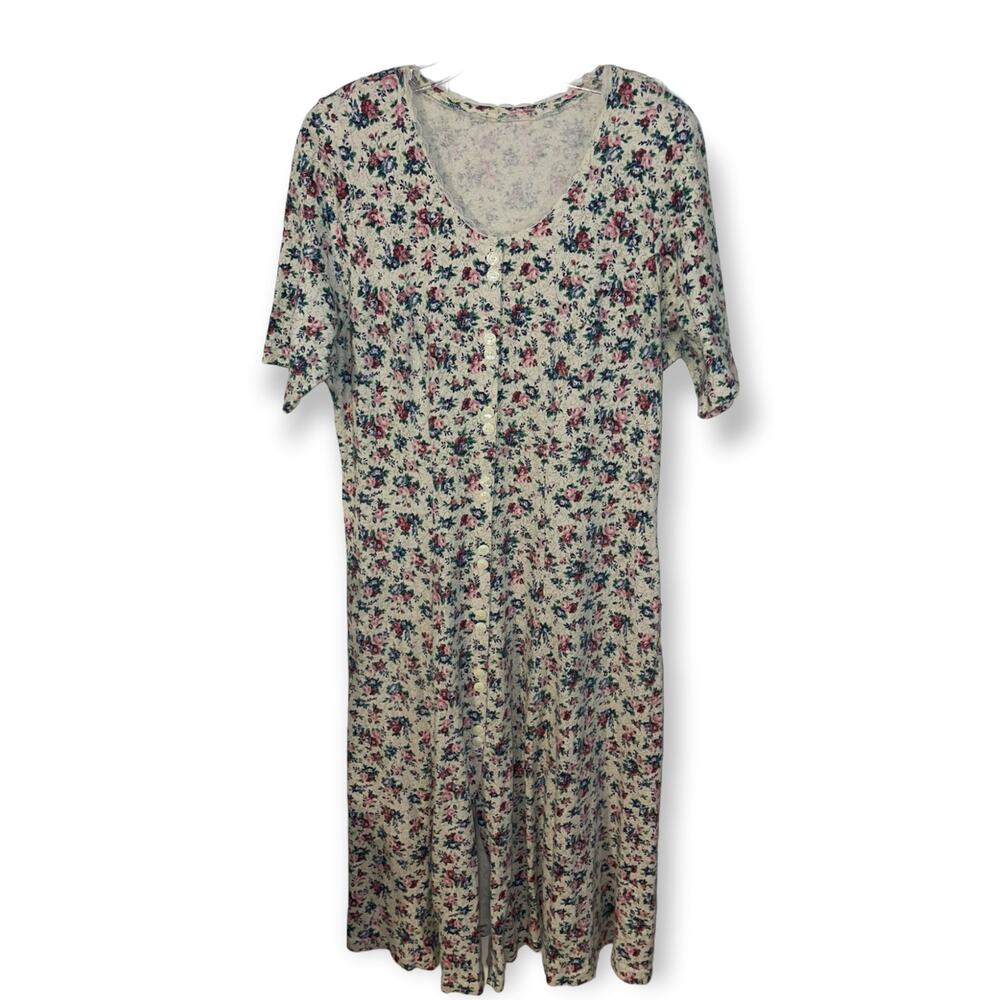 Vintage Flowered stretch dress cottagecore 1980-90s EUC